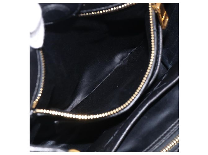 Miu Miu Matelasse Hand Bag Leather 2way Black Gold - vista 27