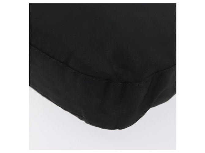 PRADA Schultertasche mit Kunststoffkette Nylon Schwarz Silber - Ansicht 11