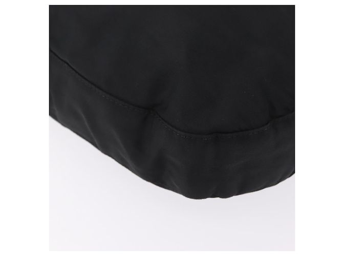 PRADA Schultertasche mit Kunststoffkette Nylon Schwarz Silber - Ansicht 12