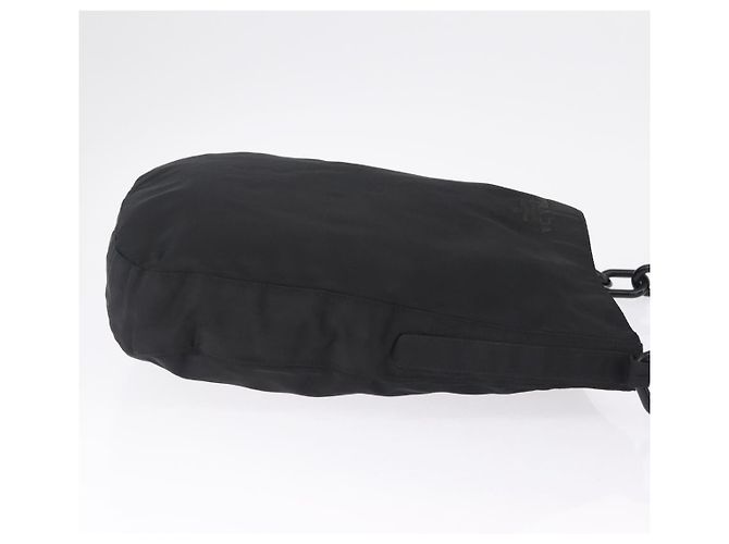 PRADA Schultertasche mit Kunststoffkette Nylon Schwarz Silber - Ansicht 4