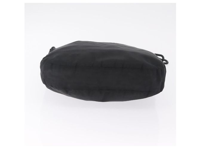 PRADA Schultertasche mit Kunststoffkette Nylon Schwarz Silber - Ansicht 9
