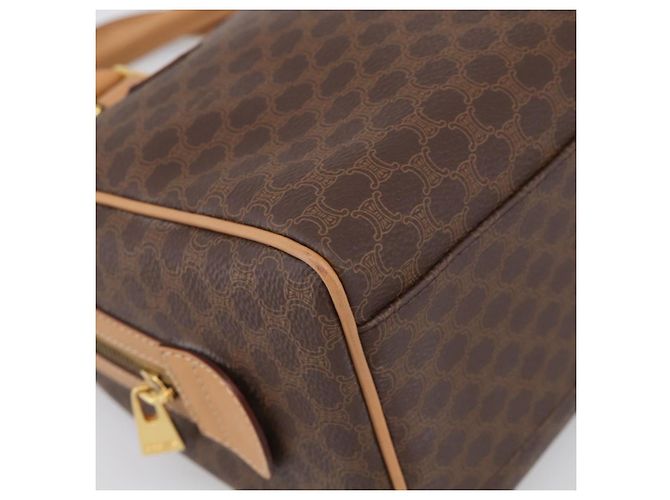 Céline CELINE Macadam Canvas Boston Bag PVC Leather 2way Brown Gold - vista 14