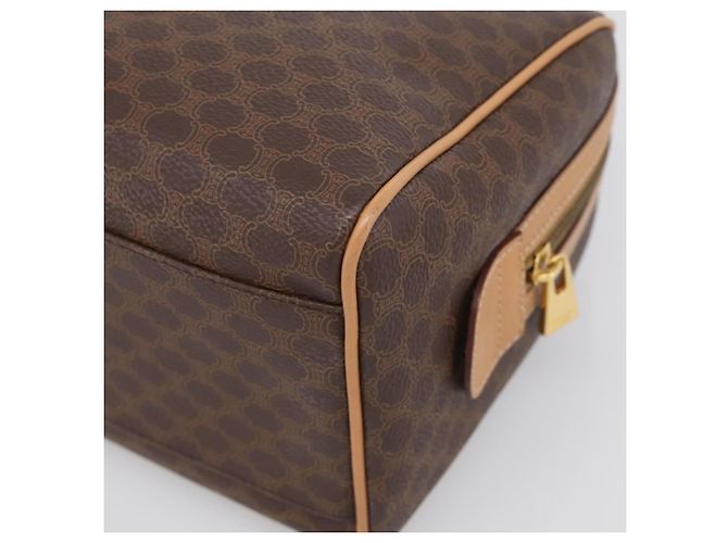 Céline CELINE Macadam Canvas Boston Bag PVC Leather 2way Brown Gold - vista 15