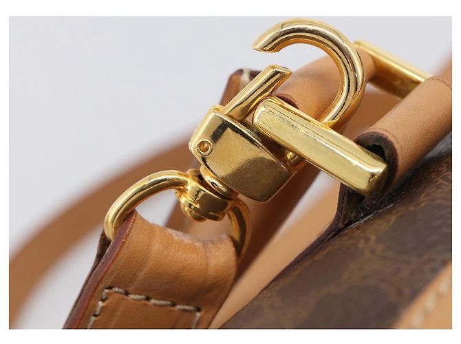 Céline CELINE Macadam Canvas Boston Bag PVC Leather 2way Brown Gold - vista 19
