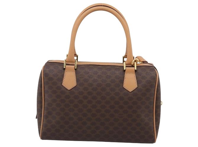 Céline CELINE Macadam Canvas Boston Bag PVC Leather 2way Brown Gold - vista 3