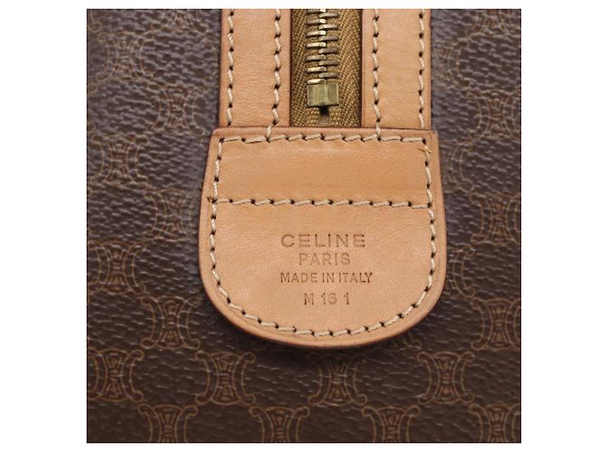 Céline CELINE Macadam Canvas Boston Bag PVC Leather 2way Brown Gold - vista 6