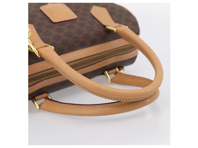 Céline CELINE Macadam Canvas Boston Bag PVC Leather 2way Brown Gold - vista 8