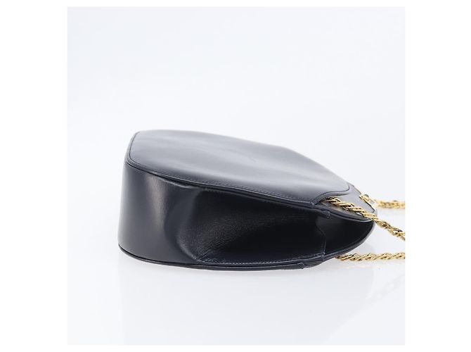Cartier Sapphire Line Chain Shoulder Bag Leather Navy Gold - vista 4