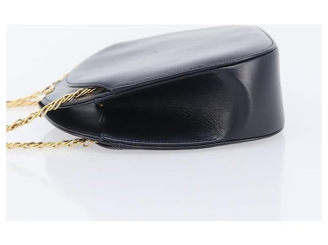 Cartier Sapphire Line Chain Shoulder Bag Leather Navy Gold - vista 5
