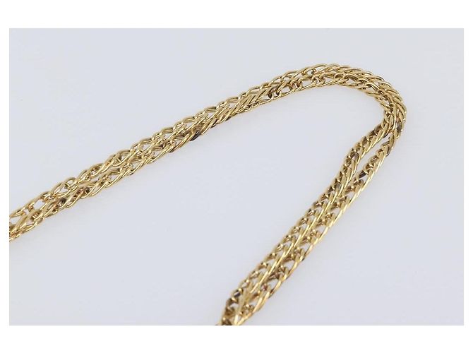 Cartier Sapphire Line Chain Shoulder Bag Leather Navy Gold - vista 9