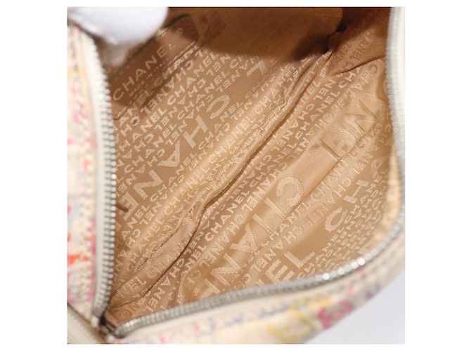 CHANEL Shoulder Bag Canvas Beige Silver CC - vista 21