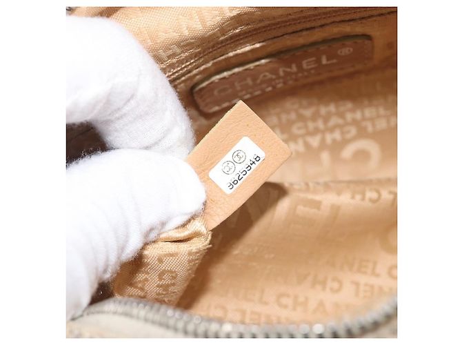CHANEL Shoulder Bag Canvas Beige Silver CC - vista 27