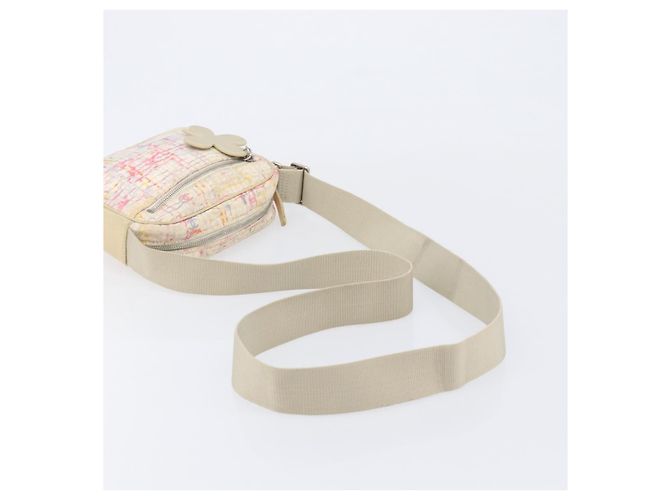 CHANEL Shoulder Bag Canvas Beige Silver CC - vista 7