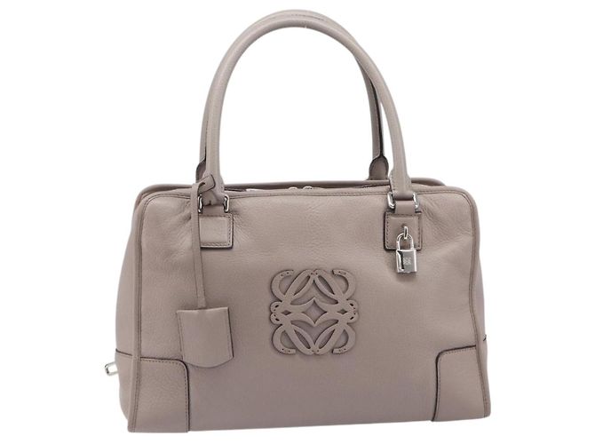 LOEWE Amazona 36 Hand Bag Leather Purple Gray - vista 2