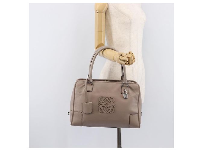LOEWE Amazona 36 Hand Bag Leather Purple Gray - vista 26