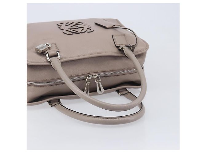 LOEWE Amazona 36 Hand Bag Leather Purple Gray - vista 7