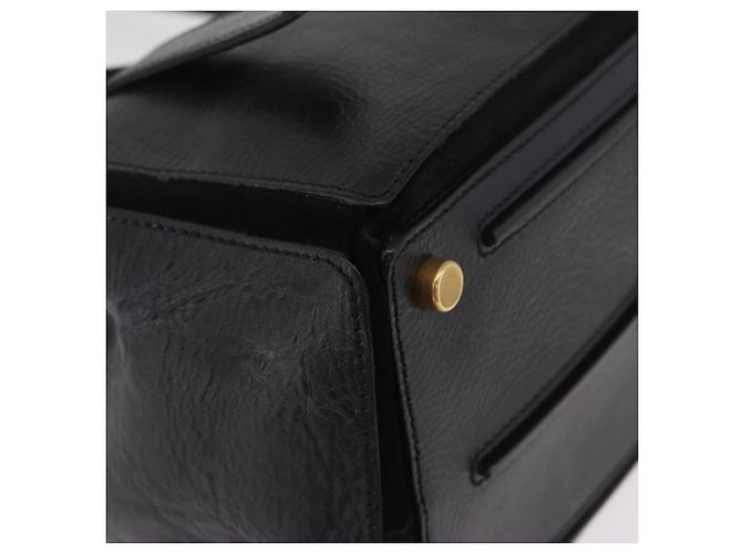 Autre Marque Saint Laurent Muse Two Hand Bag Leather Black Gold - vista 12