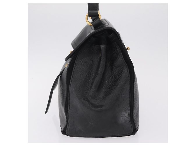 Autre Marque Saint Laurent Muse Two Hand Bag Leather Black Gold - vista 4