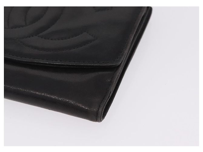 CHANEL COCO Mark Cartera Cuero Negro Oro CC - vista 9