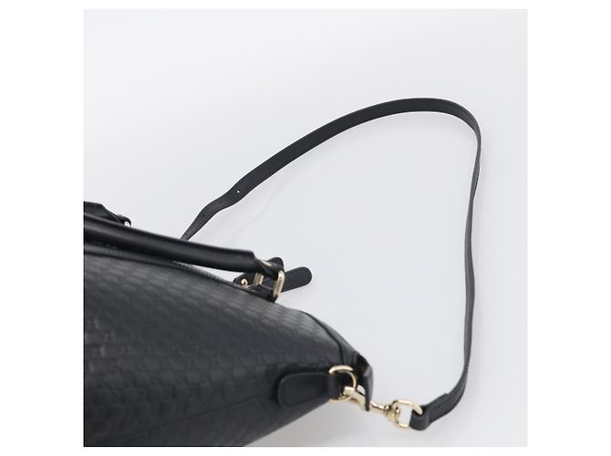 GUCCI Micro GG Canvas Guccissima Bag Leather 2way Black Gold 449657 - vista 10