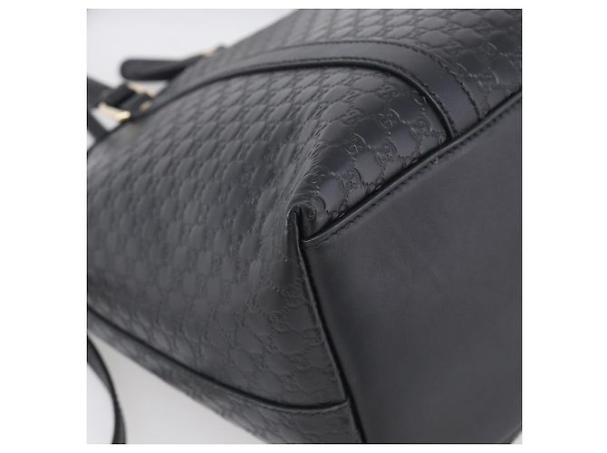 GUCCI Micro GG Canvas Guccissima Bag Leather 2way Black Gold 449657 - vista 15