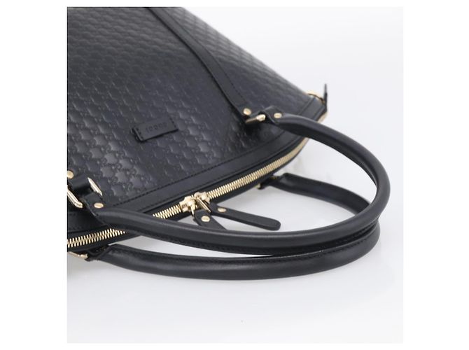 GUCCI Micro GG Canvas Guccissima Bag Leather 2way Black Gold 449657 - vista 7