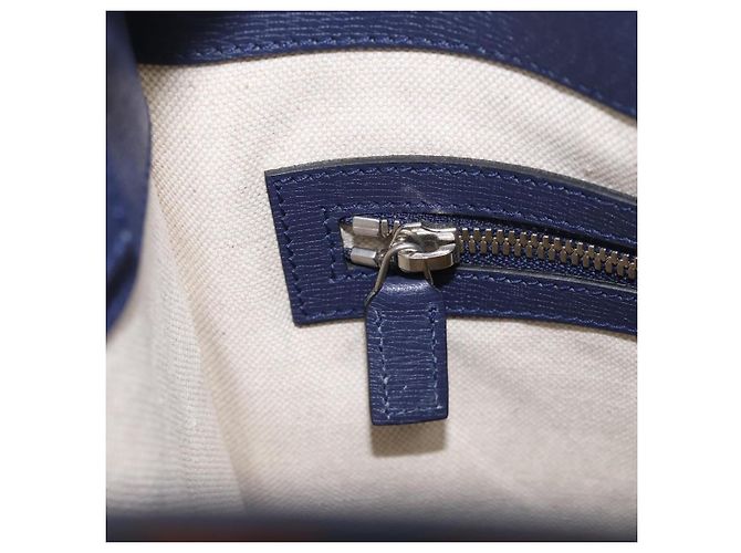 GUCCI Hand Bag Leather 2way Navy Silver - view 21