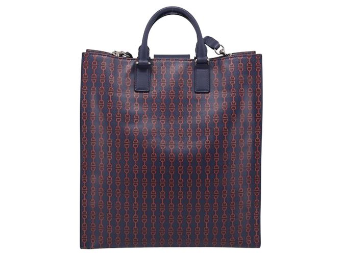 GUCCI Hand Bag Leather 2way Navy Silver - view 3