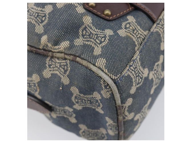 Céline CELINE Paris Macadam Canvas Horse Carriage Hand Bag Blue Gold - vue 11