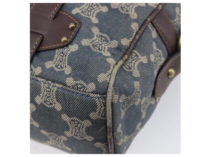 Céline CELINE Paris Macadam Canvas Horse Carriage Hand Bag Blue Gold - vue 12