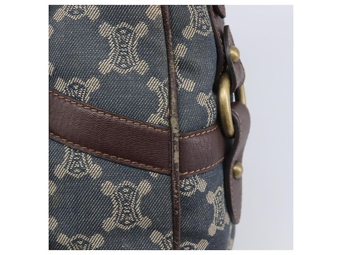 Céline CELINE Paris Macadam Canvas Horse Carriage Hand Bag Blue Gold - vue 14