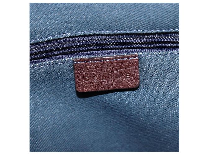 Céline CELINE Paris Macadam Canvas Horse Carriage Hand Bag Blue Gold - vue 19