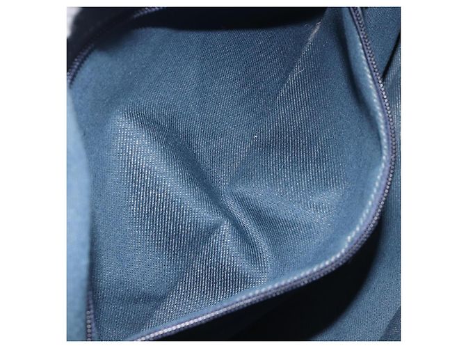 Céline CELINE Paris Macadam Canvas Horse Carriage Hand Bag Blue Gold - vue 24