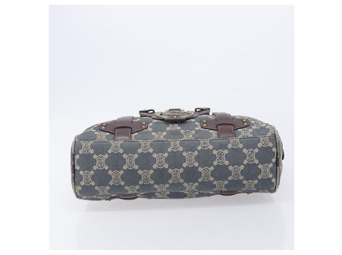Céline CELINE Paris Macadam Canvas Horse Carriage Hand Bag Blue Gold - vue 9