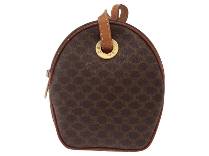 Céline CELINE Macadam Canvas Circle Shoulder Bag PVC Leather Brown Gold - vista 2