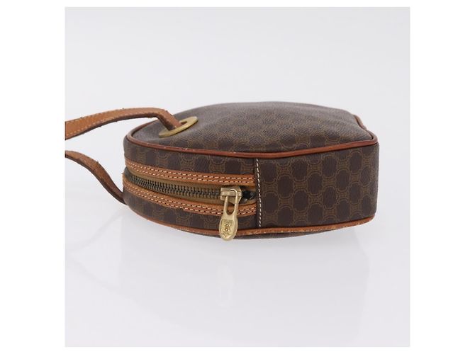 Céline CELINE Macadam Canvas Circle Shoulder Bag PVC Leather Brown Gold - vista 5