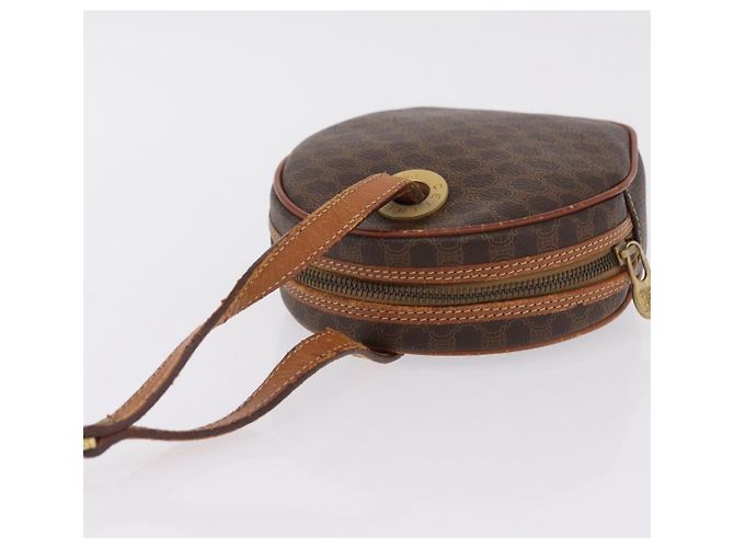 Céline CELINE Macadam Canvas Circle Shoulder Bag PVC Leather Brown Gold - vista 6