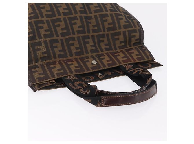 FENDI Zucca Canvas Hand Bag Black Brown - vista 6