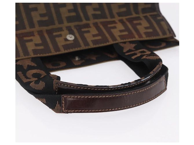 FENDI Zucca Canvas Hand Bag Black Brown - vista 7