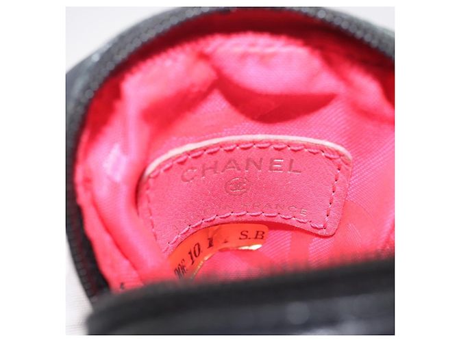 CHANEL Cambon Line Matelasse Pouch Leder Schwarz Silver CC - Ansicht 13