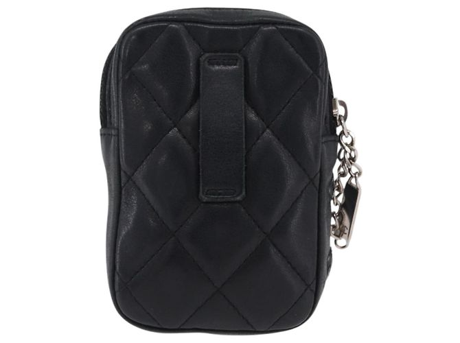CHANEL Cambon Line Matelasse Pouch Leder Schwarz Silver CC - Ansicht 3