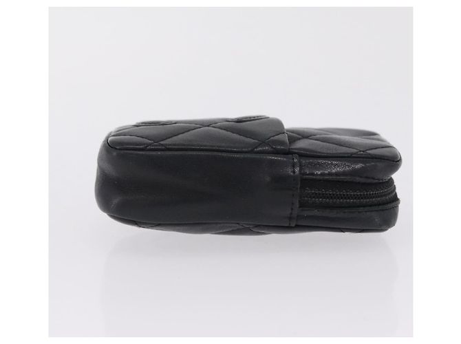 CHANEL Cambon Line Matelasse Pouch Leder Schwarz Silver CC - Ansicht 4