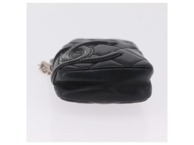 CHANEL Cambon Line Matelasse Pouch Leder Schwarz Silver CC - Ansicht 7