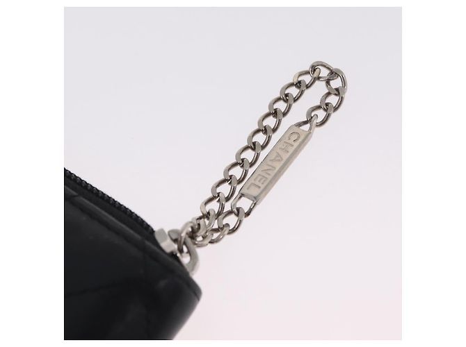 CHANEL Cambon Line Matelasse Long Wallet Leather Black Silver CC - vista 12