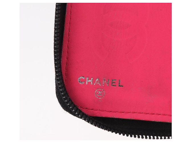 CHANEL Cambon Line Matelasse Long Wallet Leather Black Silver CC - vista 15
