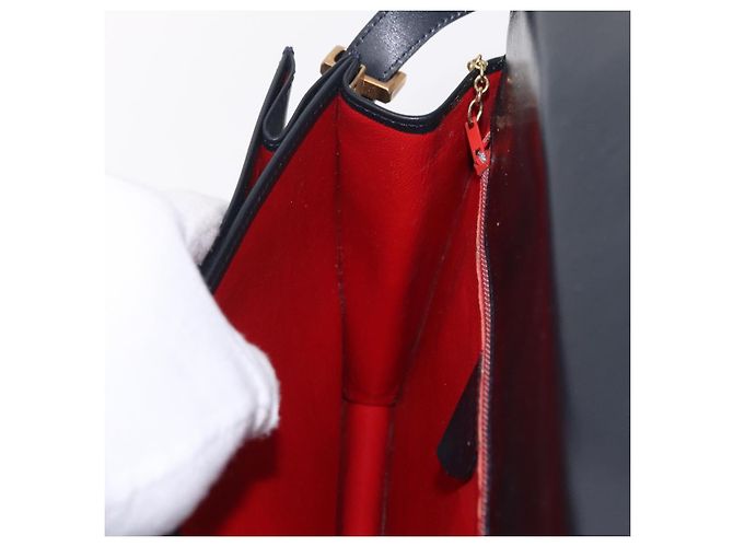 Céline CELINE Schultertasche aus Leder Navy Gold - Ansicht 21