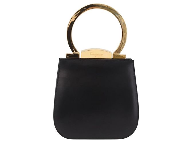 Salvatore Ferragamo Hand Bag Leather Black Gold - vista 2