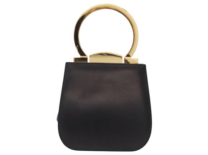 Salvatore Ferragamo Hand Bag Leather Black Gold - vista 3
