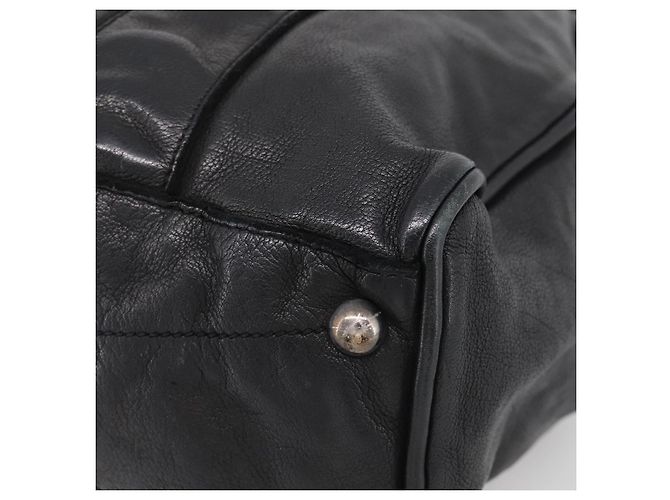 Miu Miu Tote Bag Leather Black Silver - vista 10