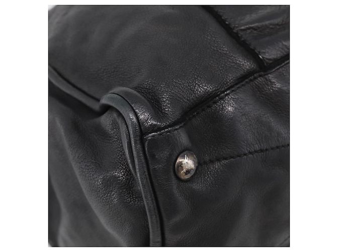 Miu Miu Tote Bag Leather Black Silver - vista 11